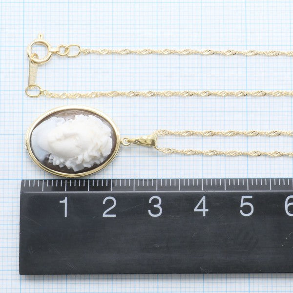 18K Yellow Gold Shell Cameo Necklace - Vintage Italian Cameo Pendant Jewelry for Women - Perfect Gift for Mother's Day, Anniversary & Special Occasions