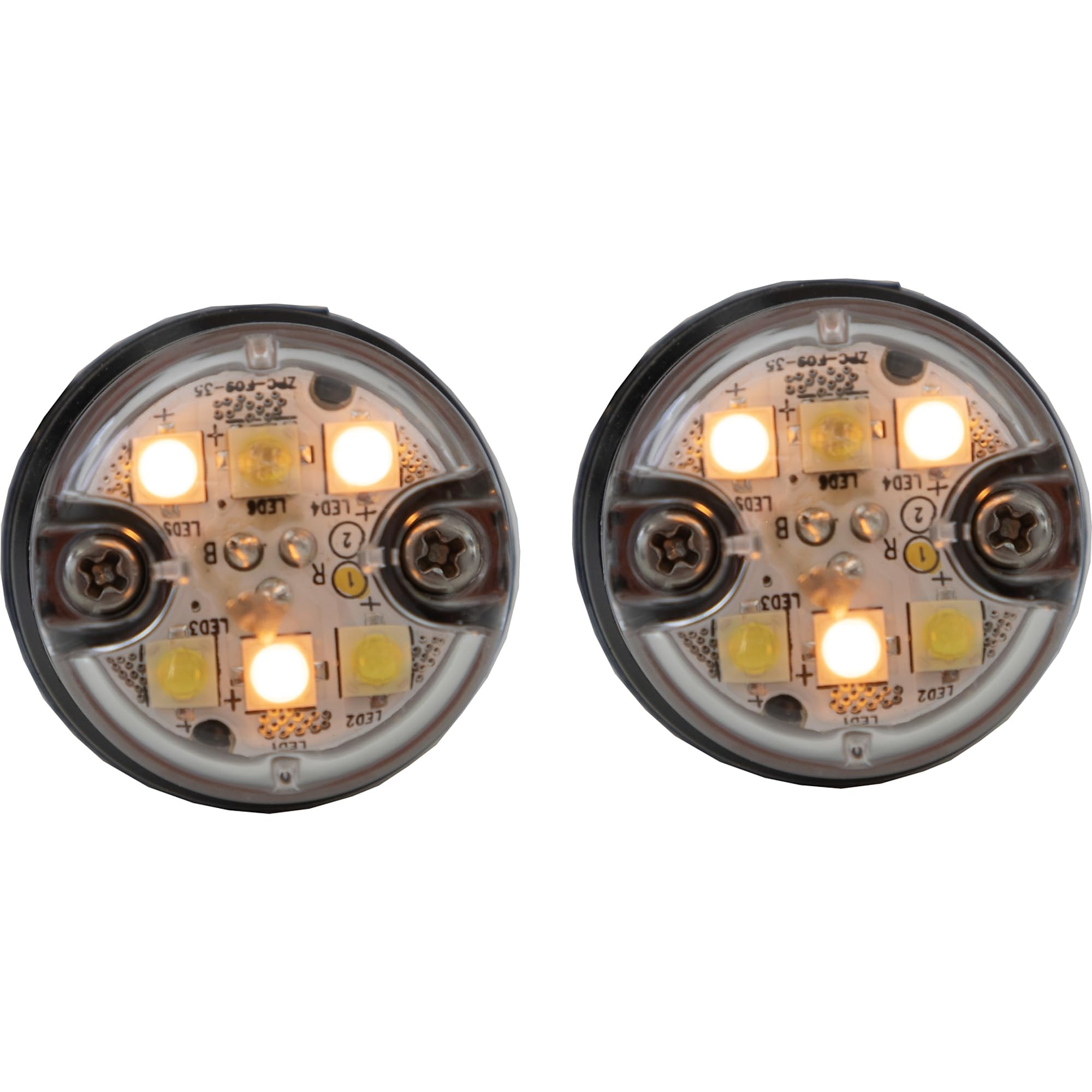 Buyers Products 8891327 Amber/Clear 6 LED Strobe Light - High Visibility Emergency Warning Light for Trucks, Construction Vehicles & Safety Equipment