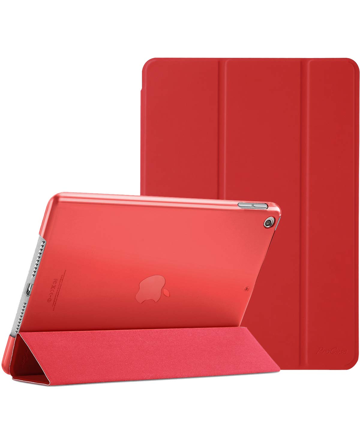 ProCase Slim Hard Back Smart Cover for iPad 10.2 (9th/8th/7th Generation 2021/2020/2019) - Red | Protective iPad Case with Auto Sleep/Wake | Perfect for Work, School & Travel