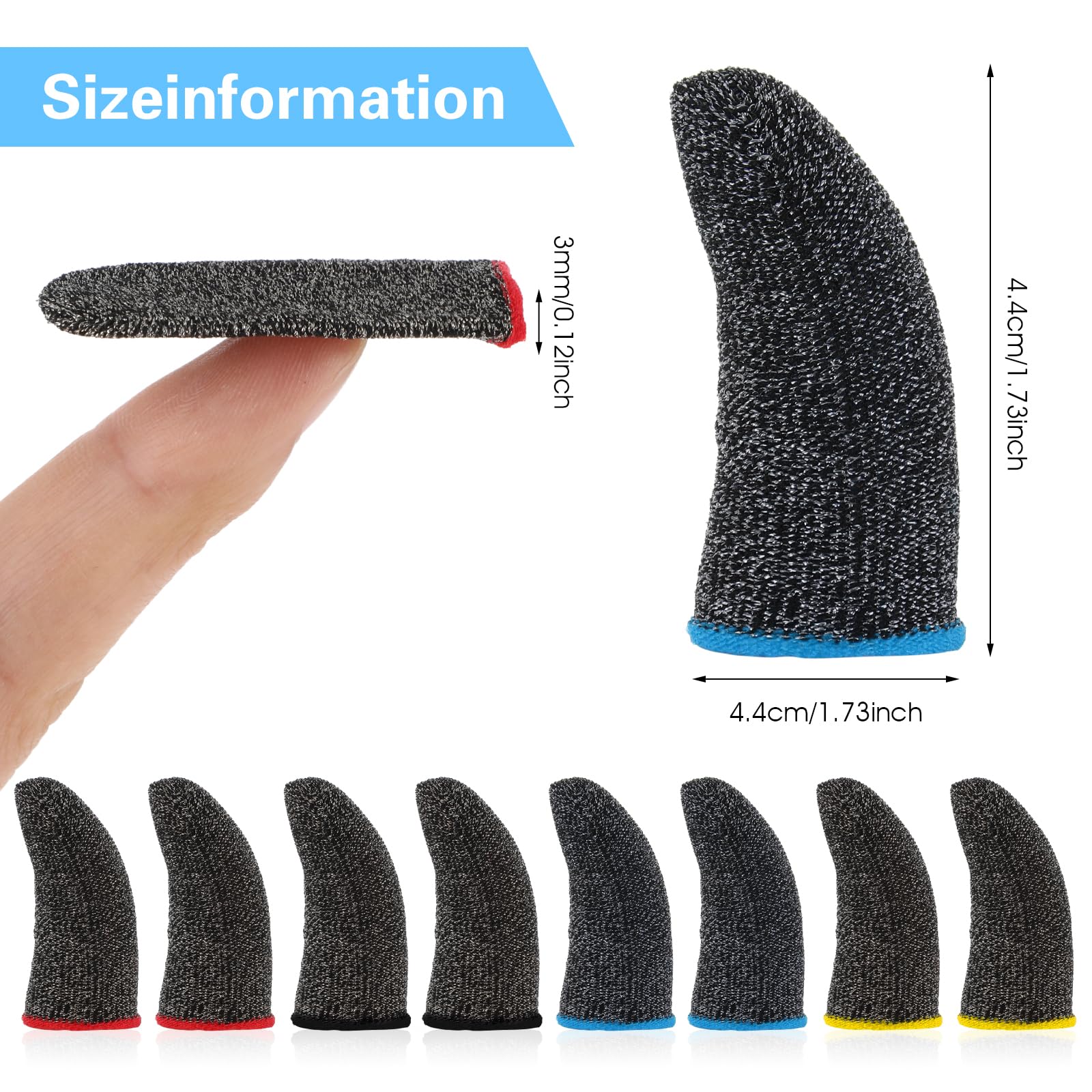 40Pcs Finger Sleeves for Mobile Gaming - Anti-Sweat Thumb Gloves for Men & Women - Improve Touchscreen Control for PUBG, Fortnite & COD - Perfect for Esports & Long Gaming Sessions
