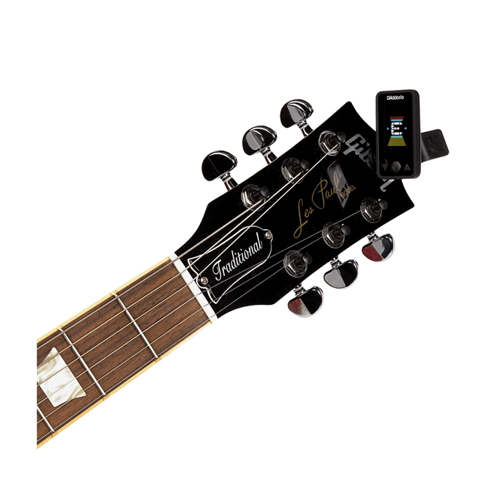 D'Addario Eclipse Rechargeable Clip-On Guitar Tuner - Black | Accurate Chromatic Tuner for Guitar, Bass & Violin | Perfect for Live Performances & Practice Sessions