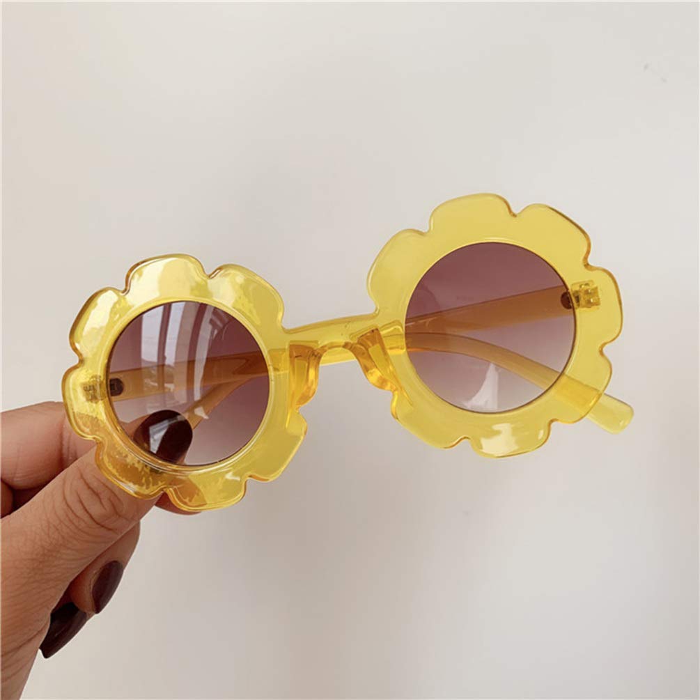 GALPADA 2 Packs Flower Sunglasses for Women & Kids - Daisy Floral Round Sun Glasses for Summer, Beach, Party, and Outdoor Activities - Trendy UV Protection Eyewear for Adults and Children