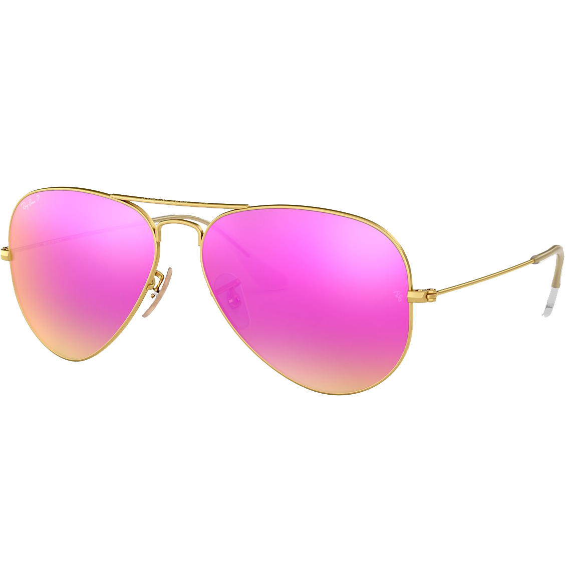 Aviator M Sunglasses Matte Gold/Mirror Fuchsia - Stylish Retro Pilot Shades for Men & Women - Perfect for Driving, Travel, and Outdoor Activities