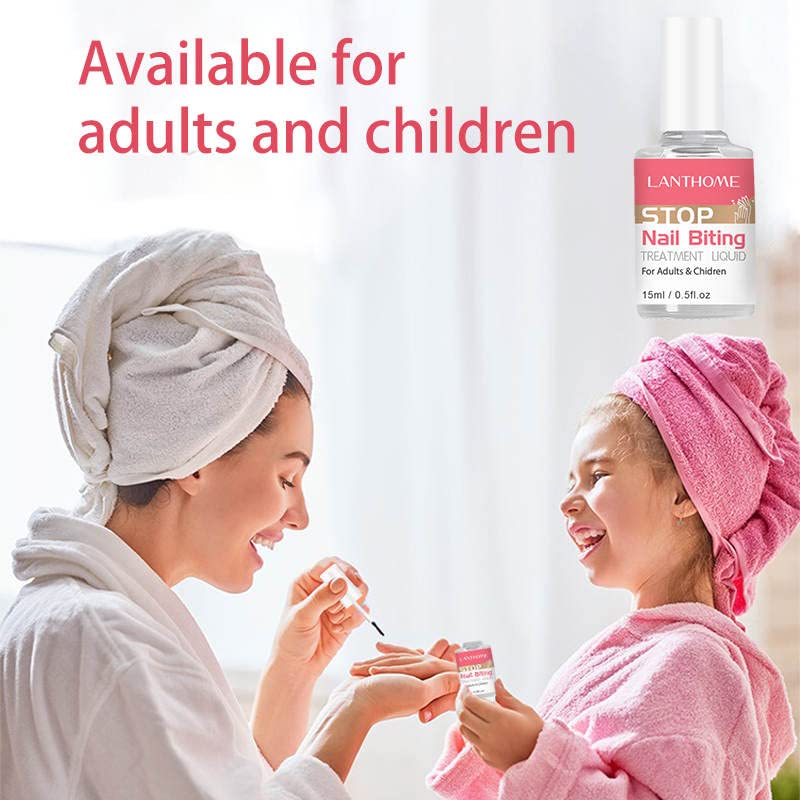 Stop Nail Biting & Thumb Sucking Solution for Adults & Kids - 15ml Bitter Nail Polish to Break Bad Habits | Perfect for Home, School & Travel Use