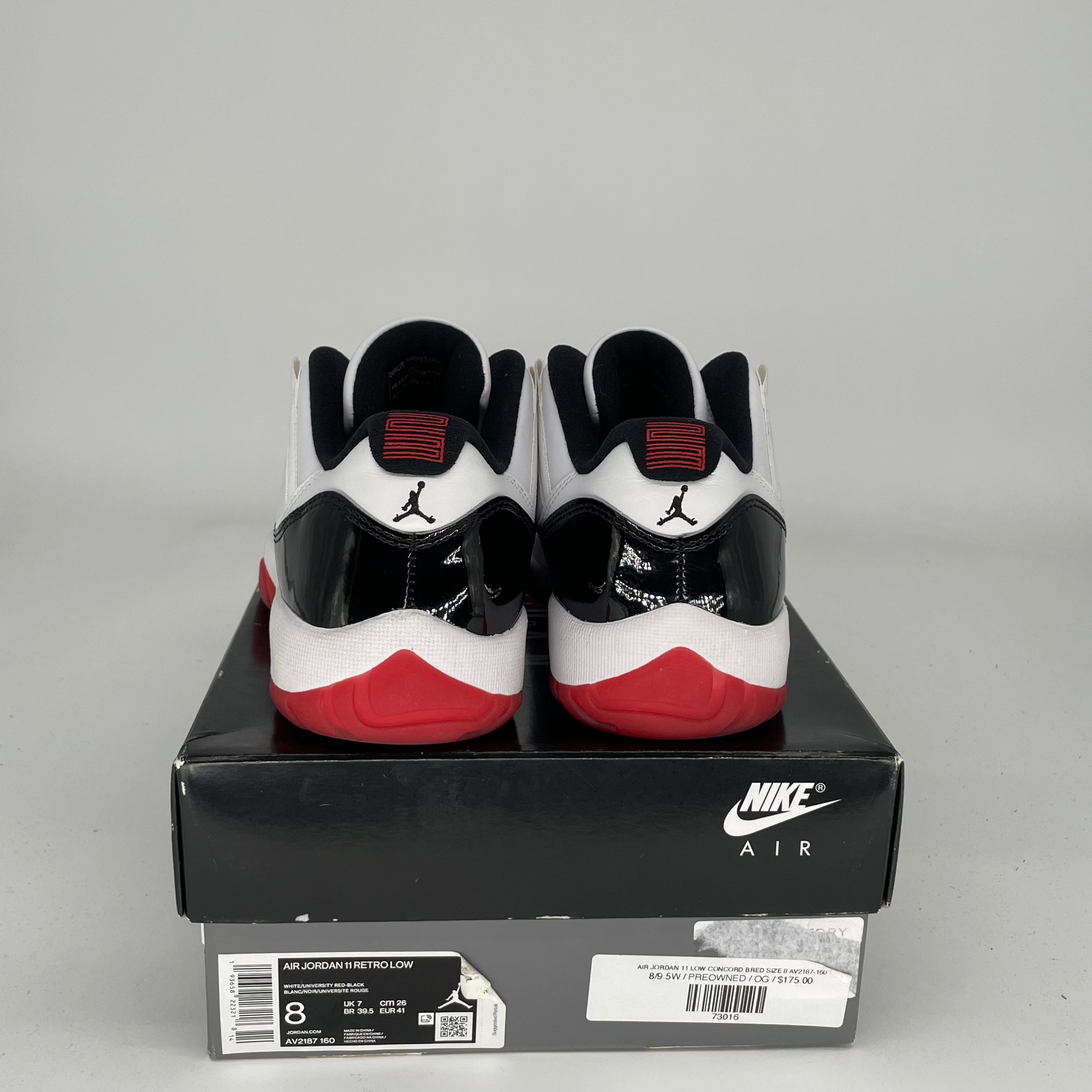 **Air Jordan 11 Low Concord Bred Men's Basketball Shoes - Size 8 (AV2187-160) - Perfect for Casual Wear & Court Performance**