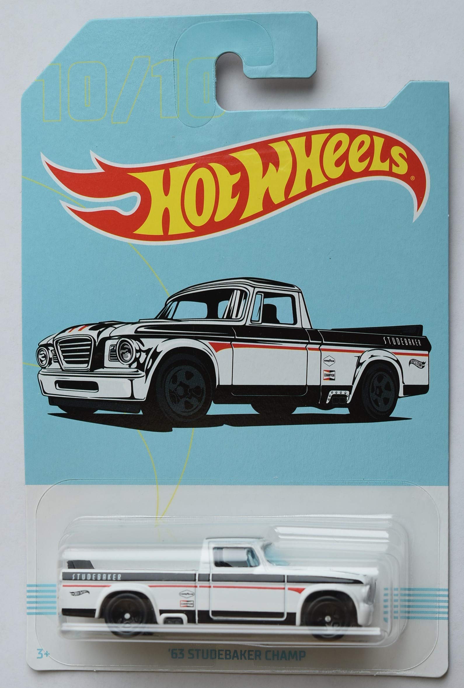 Hot Wheels 1:64 Scale Die-Cast Car - White/Black 1963 Studebaker Champ Collectible Toy Vehicle | Perfect for Kids Play, Car Collectors & Display Shelf Decoration