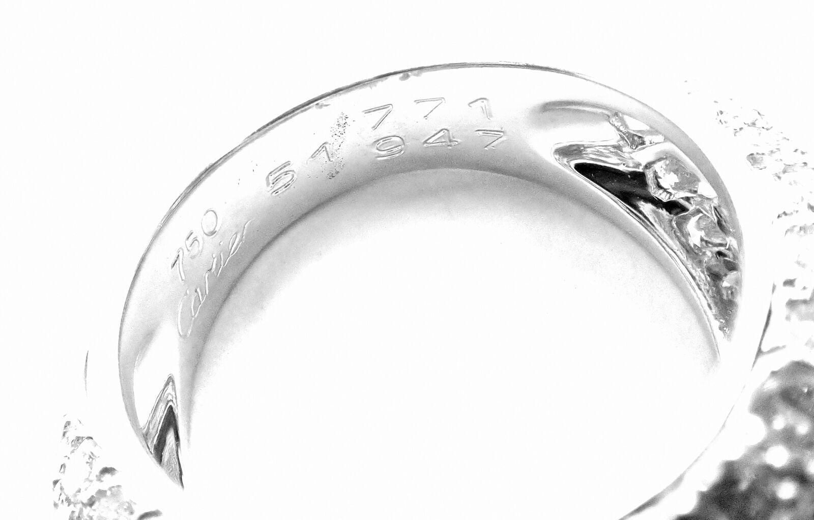 Authentic Cartier Juliette 18k White Gold Cultured Pearl Diamond Ring for Women - Elegant Wedding, Engagement & Anniversary Jewelry Gift