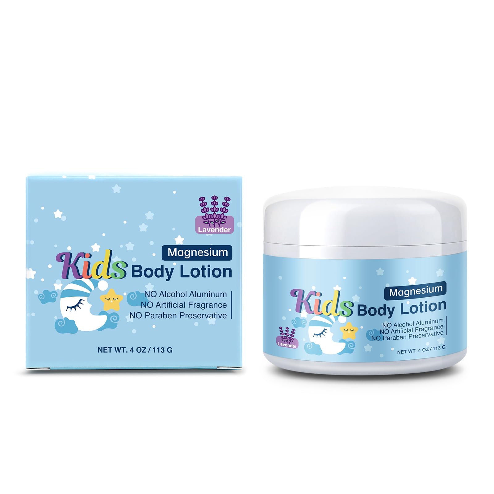 Best Magnesium Lotion for Kids & Babies - Calming Lavender Sleep Cream for Leg Cramps, Bone & Muscle Relaxation - Natural Bedtime Magnesium Oil Lotion (4oz) - Perfect for Nighttime Routine & Foot Massage