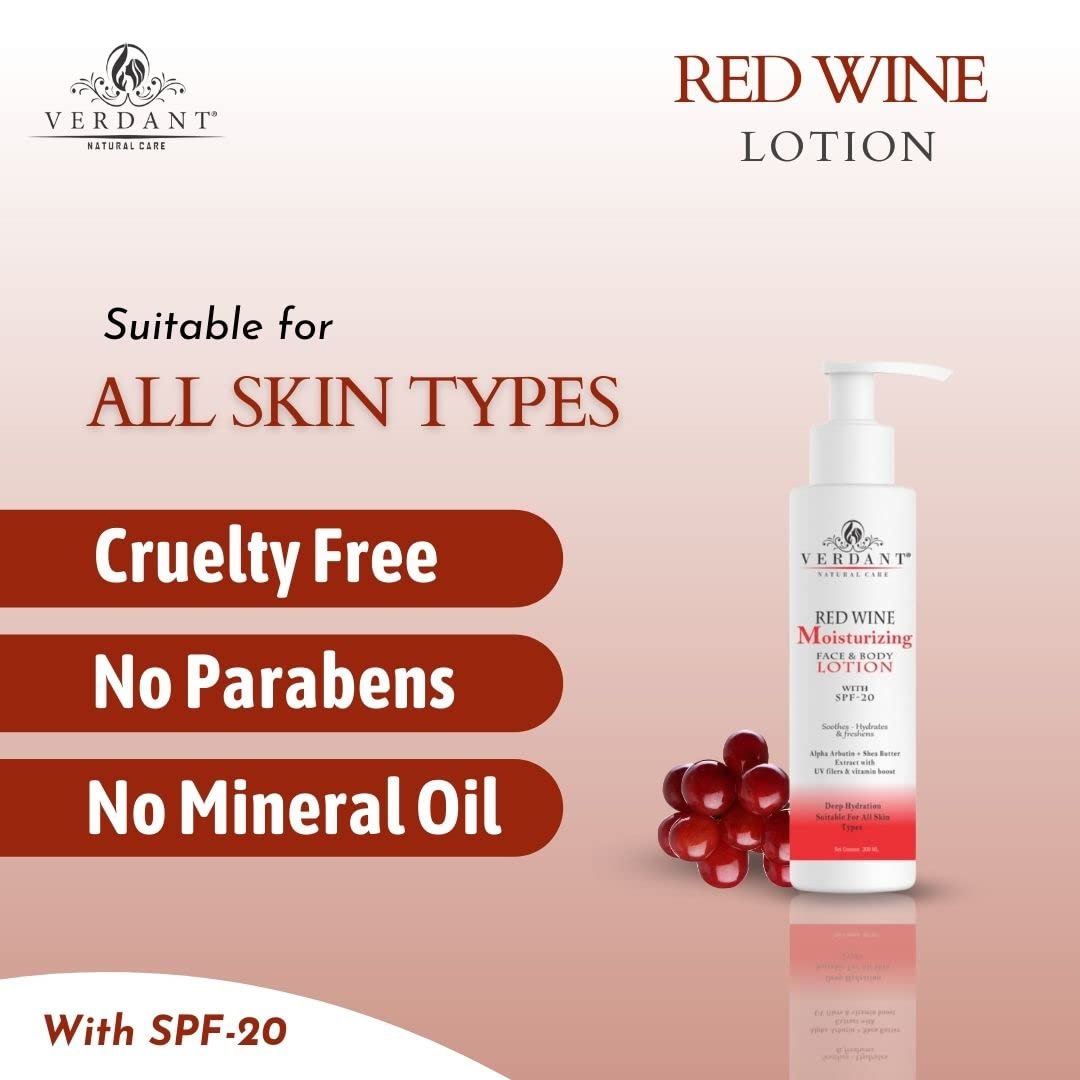 Verdant Natural Care Skin Brightening Body Lotion with SPF 20 | Deep Hydrating & Daily Moisturizer for Dry Skin – Paraben-Free, Silicone-Free, 200ml | Perfect for Sun Protection & Daily Hydration