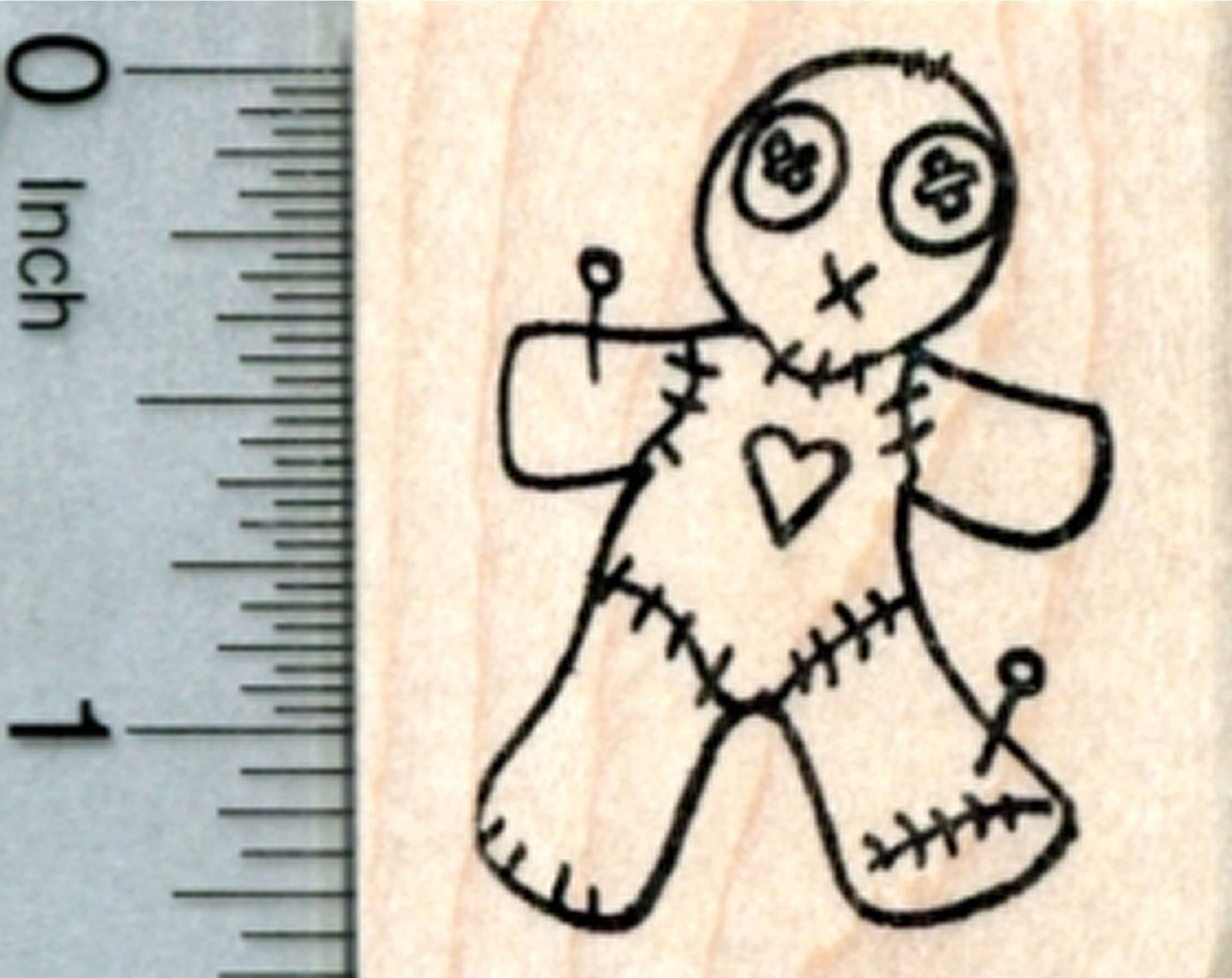 Voodoo Doll Rubber Stamp - Halloween Crafting & DIY Decor