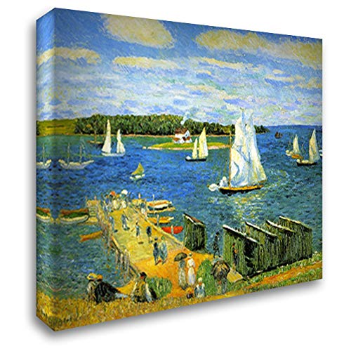 William James Glackens Mahone Bay 22x20 Gallery Wrapped Canvas Art Print - Coastal Landscape Wall Decor for Living Room, Bedroom & Office