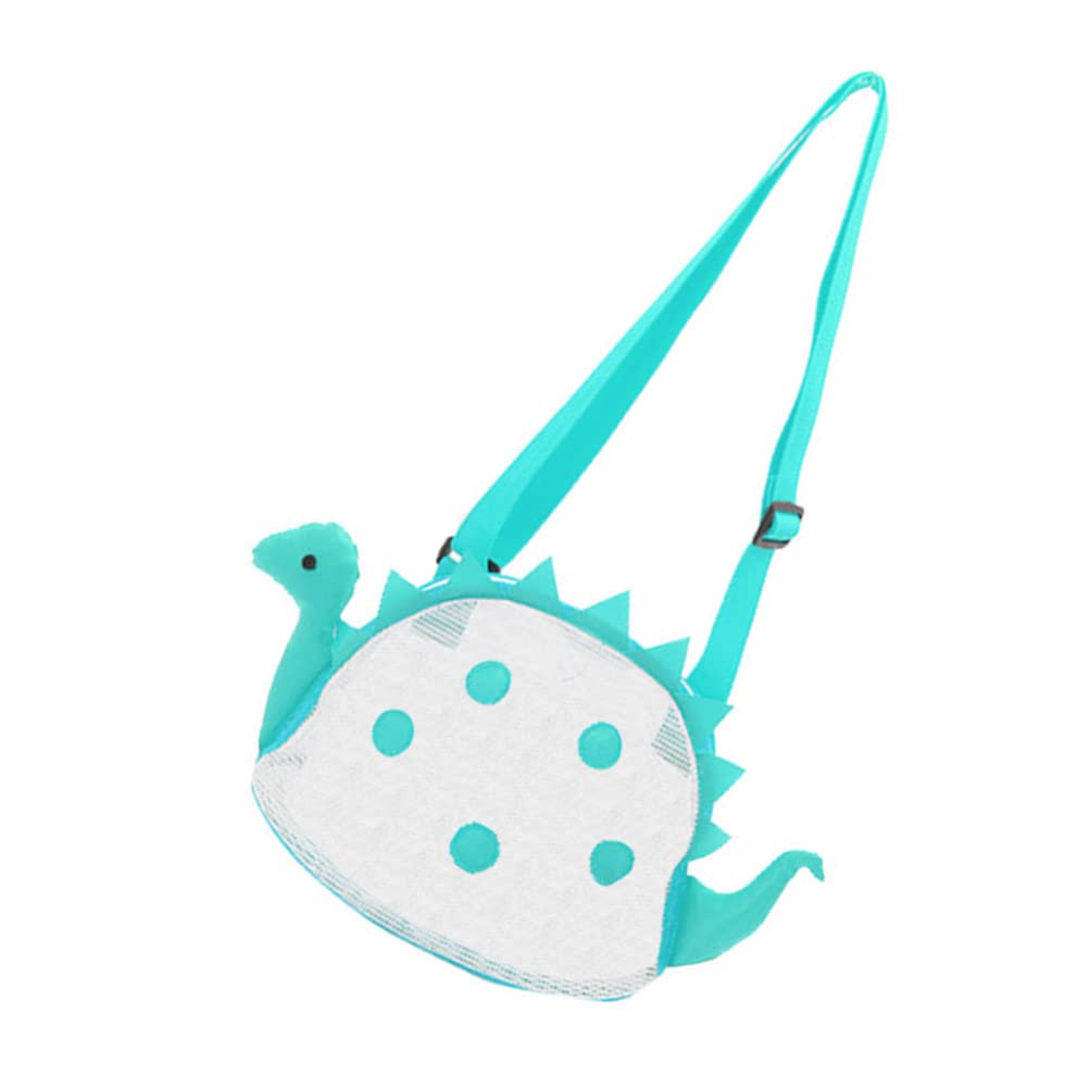 NUOBESTY Kids Beach Toys Set - Mesh Shell Collecting Bag with Adjustable Strap, Sand Sifter & Storage Pouch for Boys & Girls (Blue) - Perfect for Beach Vacations, Shell Hunting, Sandcastle Building & Poolside Fun