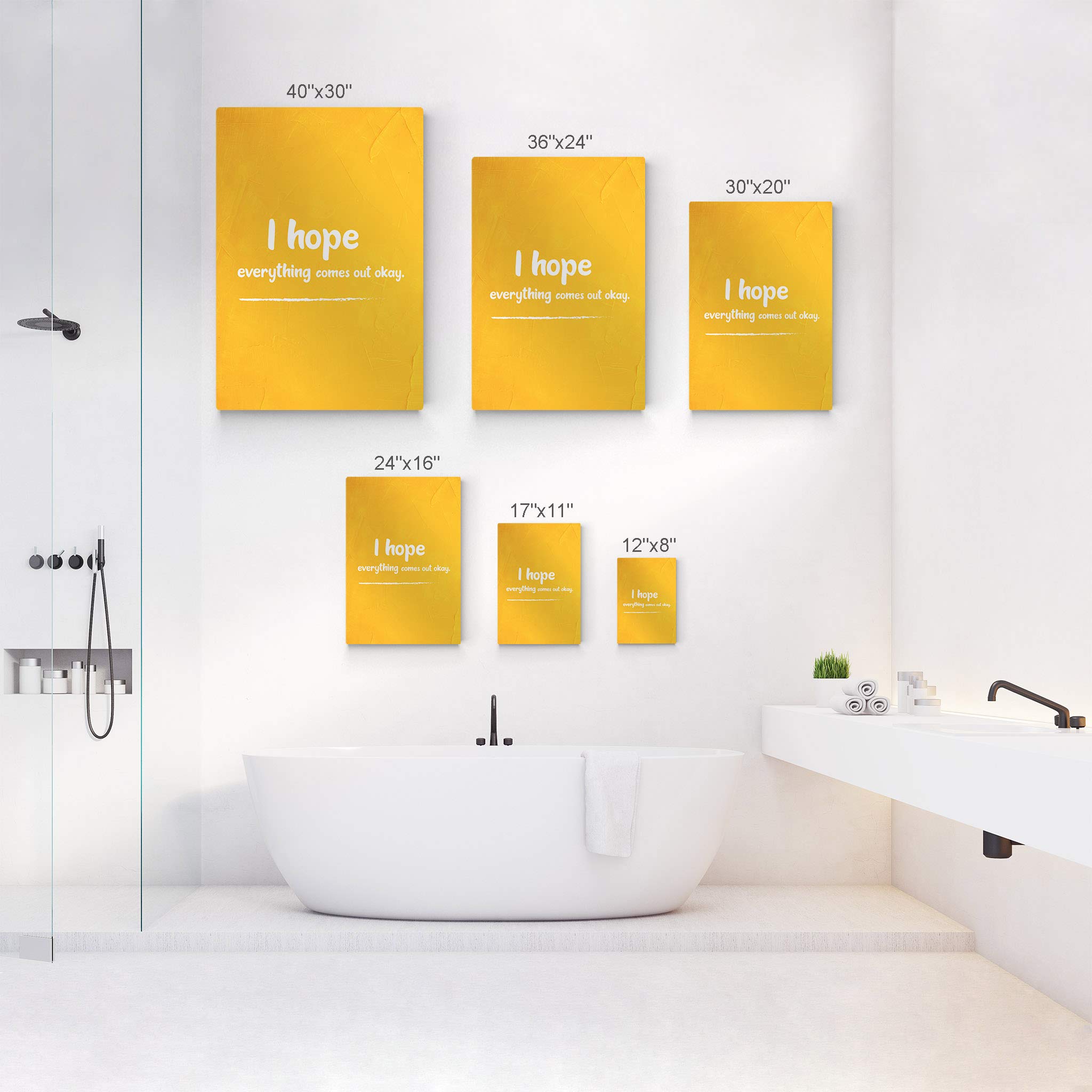 Funny Bathroom Wall Art - 'I Hope Everything Comes Out Okay' Metal Print Sign | Ready to Hang Bathroom Decor | Toilet Humor Home Decoration | Made in USA 30x20 | Perfect for Powder Rooms, Guest Baths & Farmhouse Style Homes