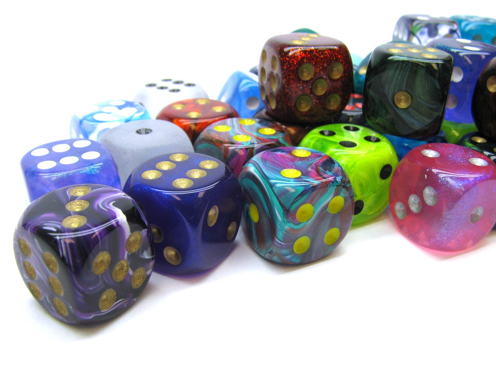 Chessex 29226 Premium Dice Set - Polyhedral RPG Dice for Dungeons & Dragons, Pathfinder & Tabletop Games - 7-Piece Set with Storage Pouch - Perfect for D&D Players, Game Masters & Board Game Enthusiasts