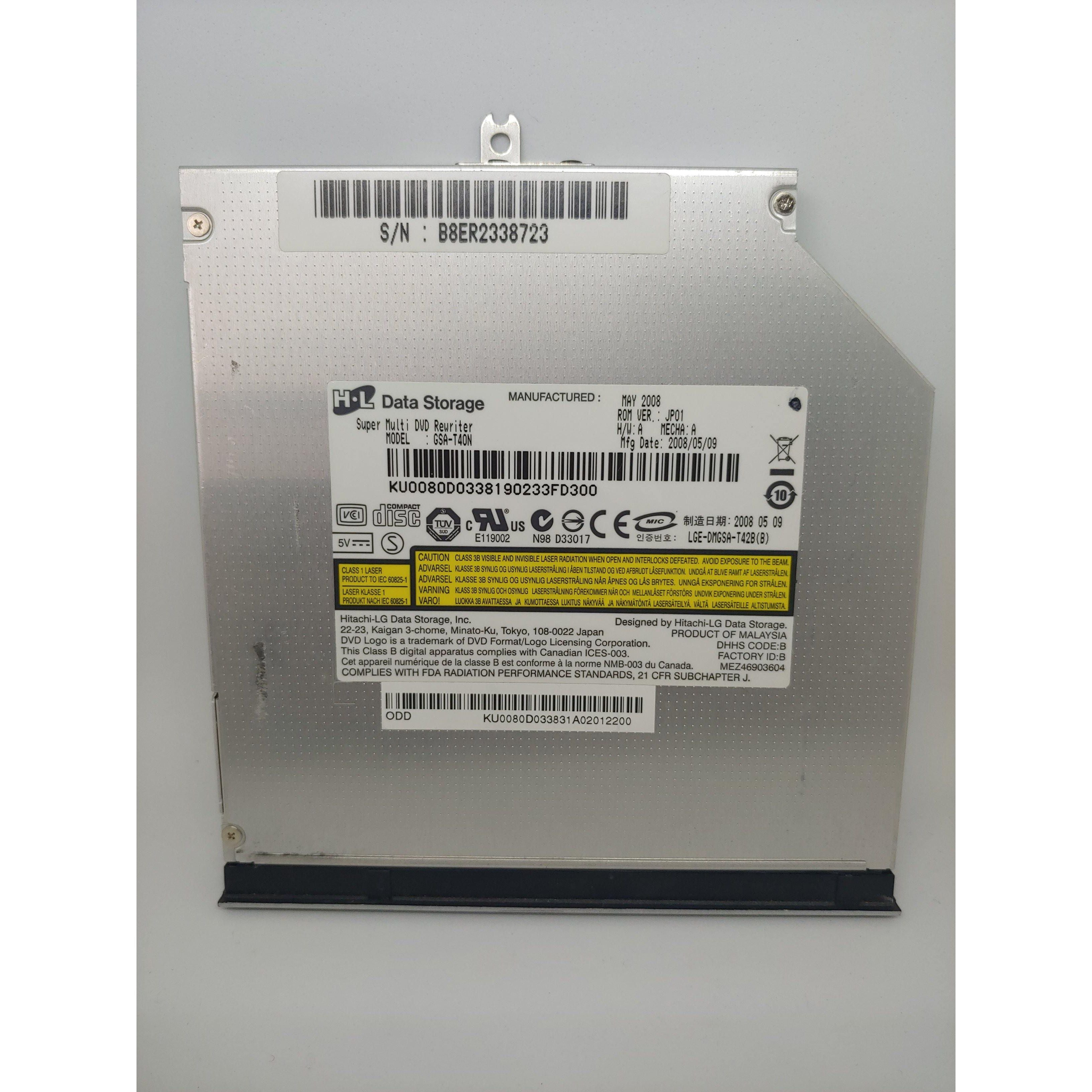 Hitachi LG DVD±RW Drive - GSA T40N LGE DMGSA T42B(B) - External Optical Drive for Laptop & PC - Perfect for Data Backup, Media Playback & Disc Burning