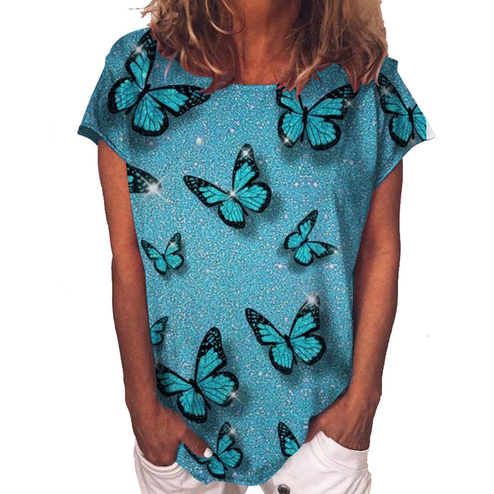 Women's Summer Tops - Basic Short Sleeve Casual Loose T-Shirts & Tunics | Crewneck Printed Trendy Tees & Blouses | Perfect for Beach Outings, Weekend Brunch & Summer Vacations