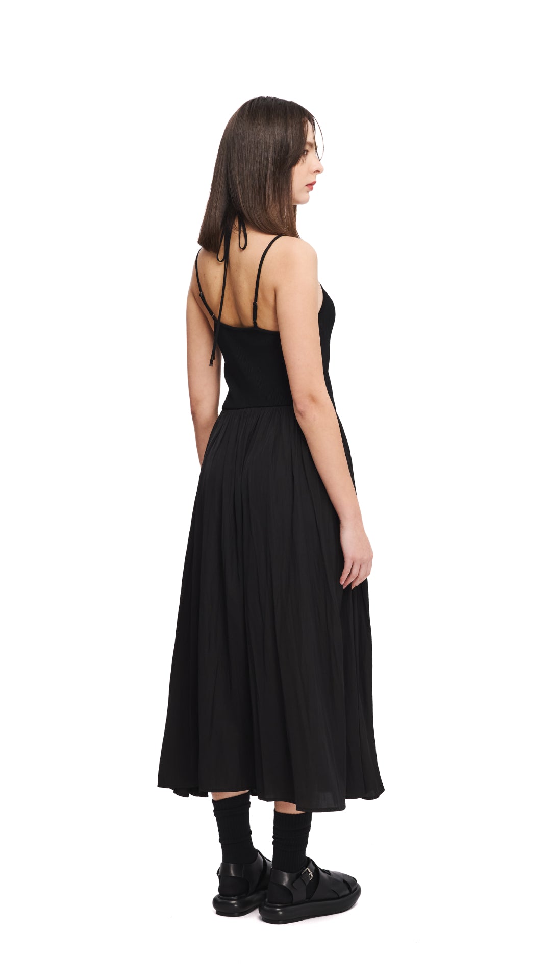 Elegant Tie Neck Slip Dress for Women - Flowy Summer Midi Dress with Adjustable Straps | Perfect for Weddings, Date Nights & Special Occasions