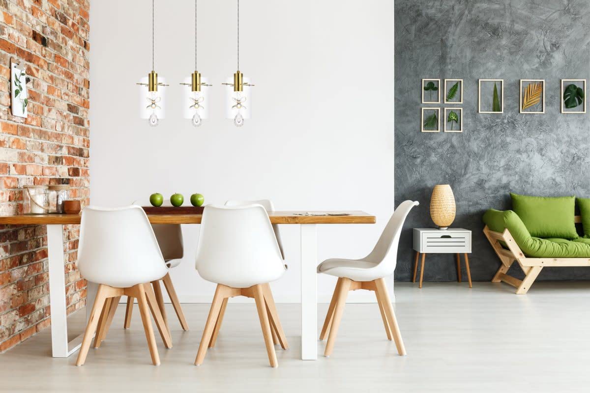 Luxury Hana 3-Light Modern Pendant Lighting Fixture - Chrome Finish for Living Room, Kitchen, Bedroom & Hallway | Perfect for Dining Areas, Entryways and Home Decor