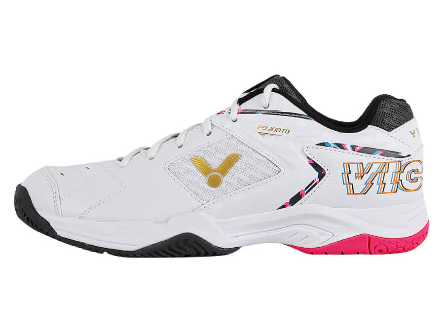 Victor 9200TD AH Professional Badminton Shoes for Men & Women - Breathable Lightweight Court Shoes with Non-Slip Sole, Bright White/Dark Sapphire (Wide) - Perfect for Indoor Badminton, Volleyball & Squash Games
