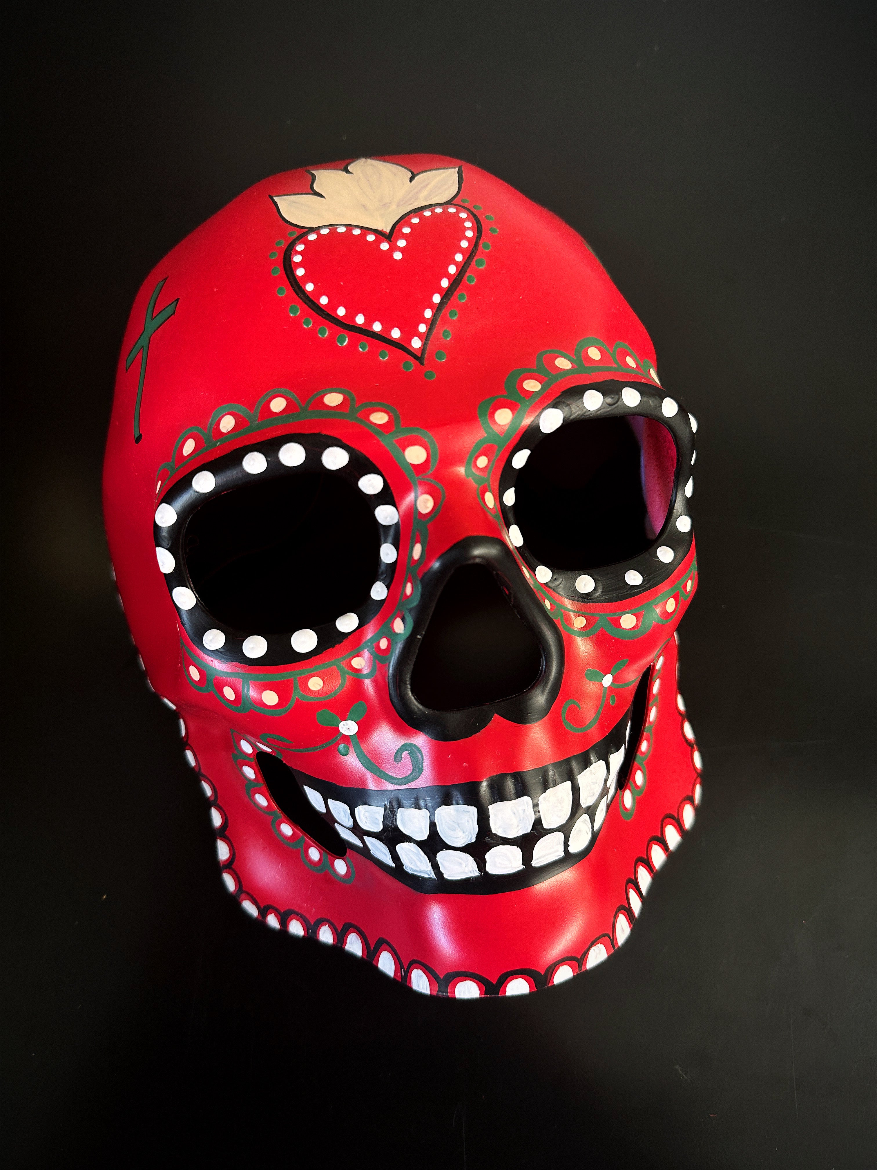 Skull Mask - Red Halloween Face Cover for Cosplay, Horror Parties & Costume Events | Scary & Stylish Accessory