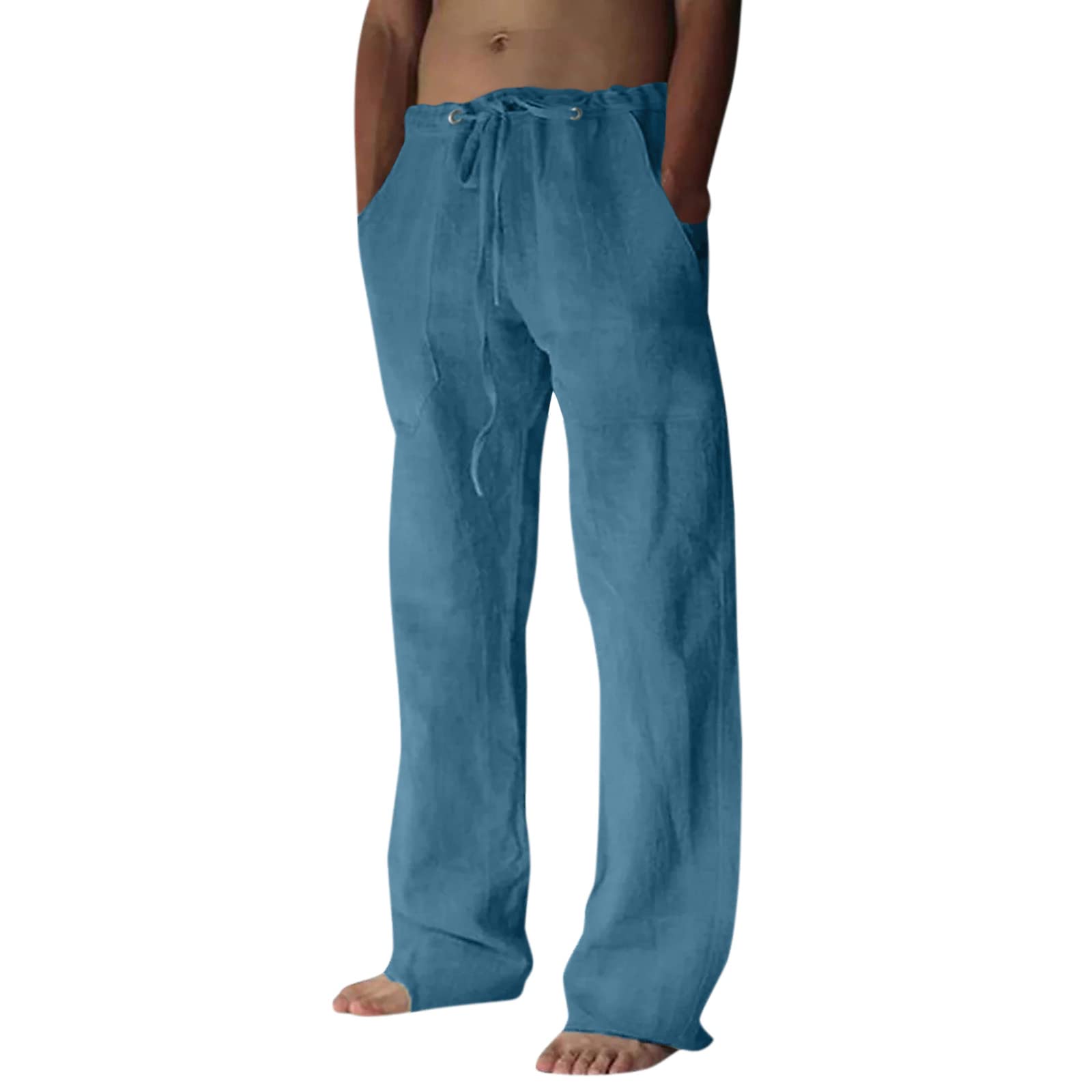 Men's Black Travel Pants - Lightweight Stretch Elastic Waist Casual Summer Pants for Seniors & Outdoor Activities | ASU-67 | Perfect for Hiking, Travel & Everyday Comfort