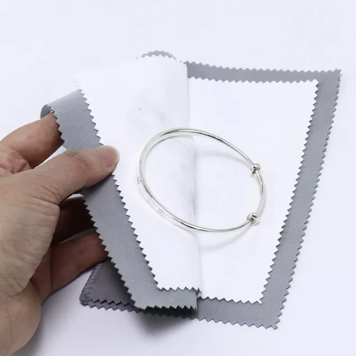 4-Piece Premium Silver Polishing Cloths Set - Large Double-Sided Jewelry Cleaning Cloths for Gold, Sterling Silver & Platinum - Tarnish Remover for Rings, Necklaces, Watches & More - Perfect for Home Jewelry Care & Gift Giving