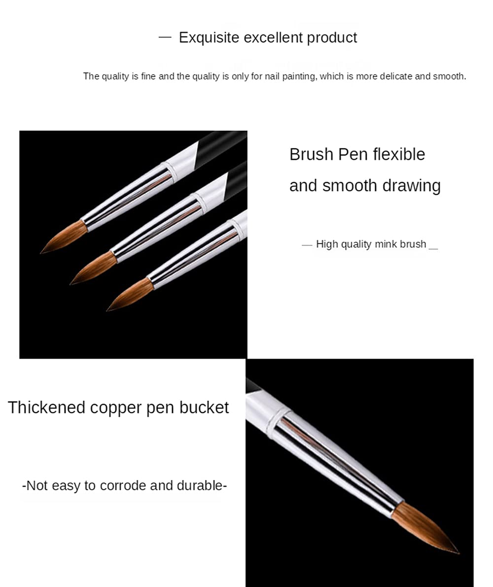 Professional Acrylic Nail Brush Set - 5 Sizes (8/10/12/14/16) for Nail Art, Painting & Builder Gel Application - Perfect for Salon, Home Manicures & DIY Nail Designs