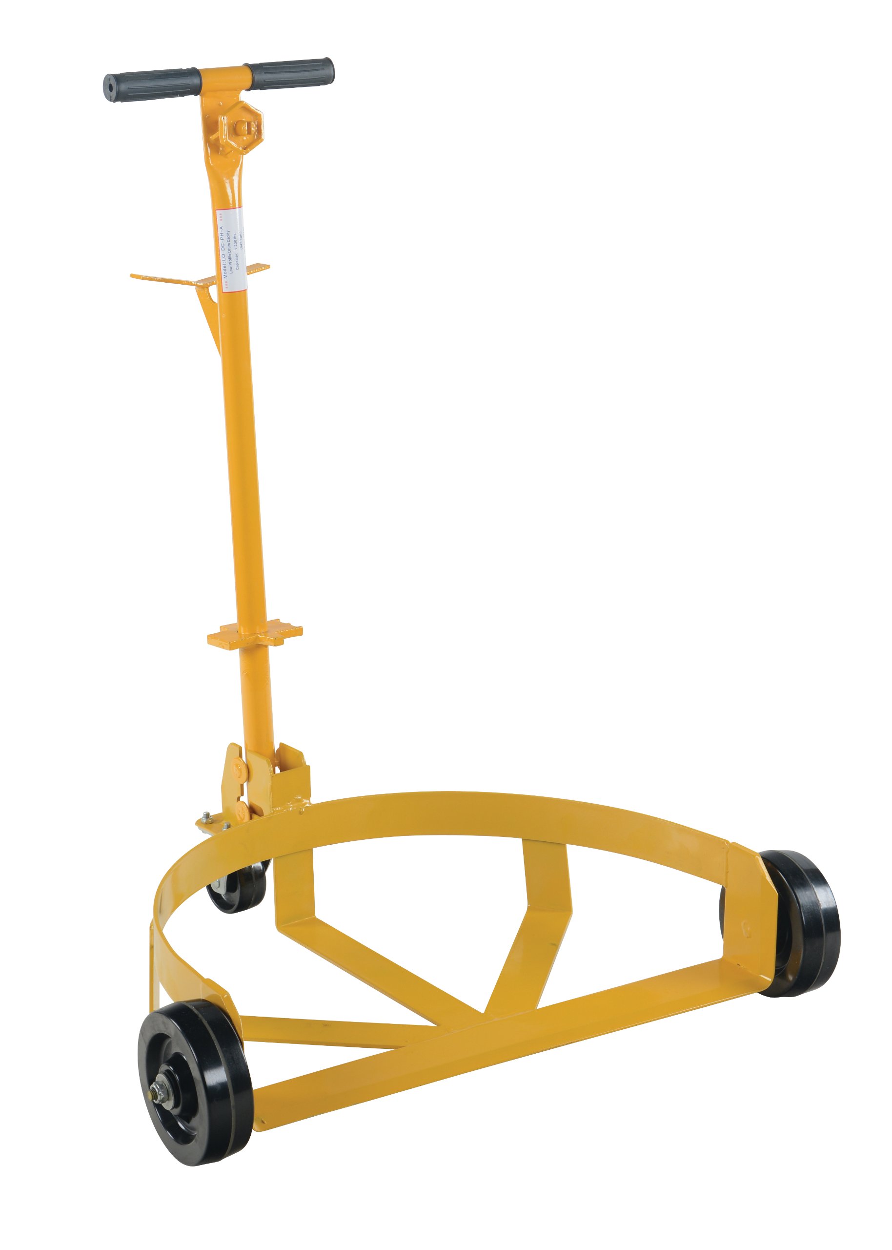 Vestil LO-DC-PH Low-Profile Steel Drum Caddy with Bung Wrench Handle & Phenolic Wheels - 37.6