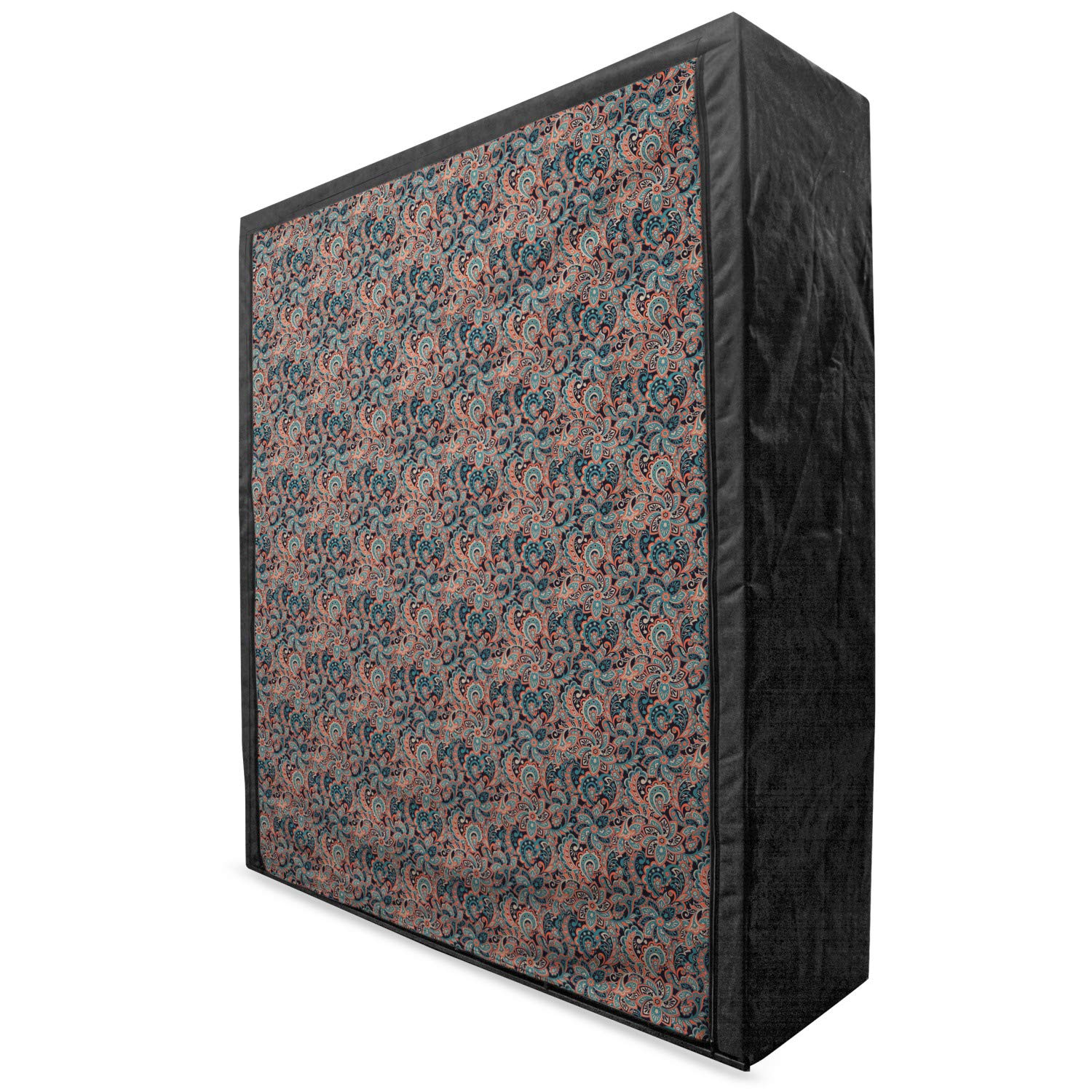 Ambesonne Persian Portable Fabric Wardrobe with Paisley Pattern | Oriental Style Flower & Leaf Motifs | 59