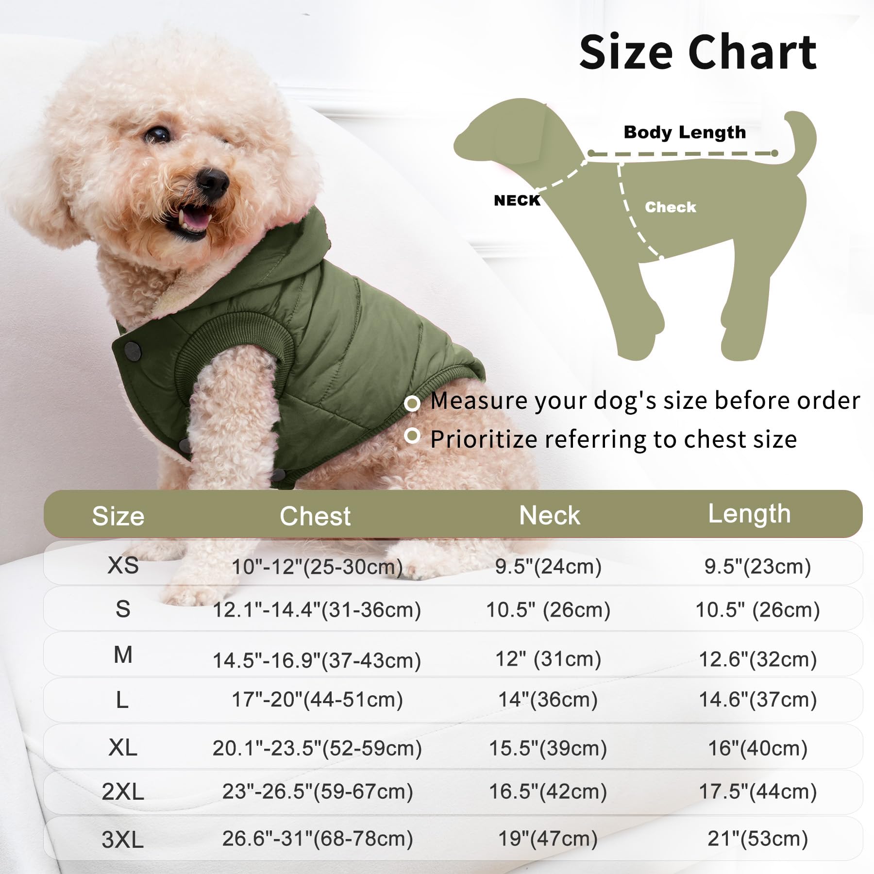 Extra Warm Winter Dog Hoodie Jacket for Large Dogs - Green XXL Pet Coat with Hood | Cozy Outdoor & Indoor Wear for Cold Weather