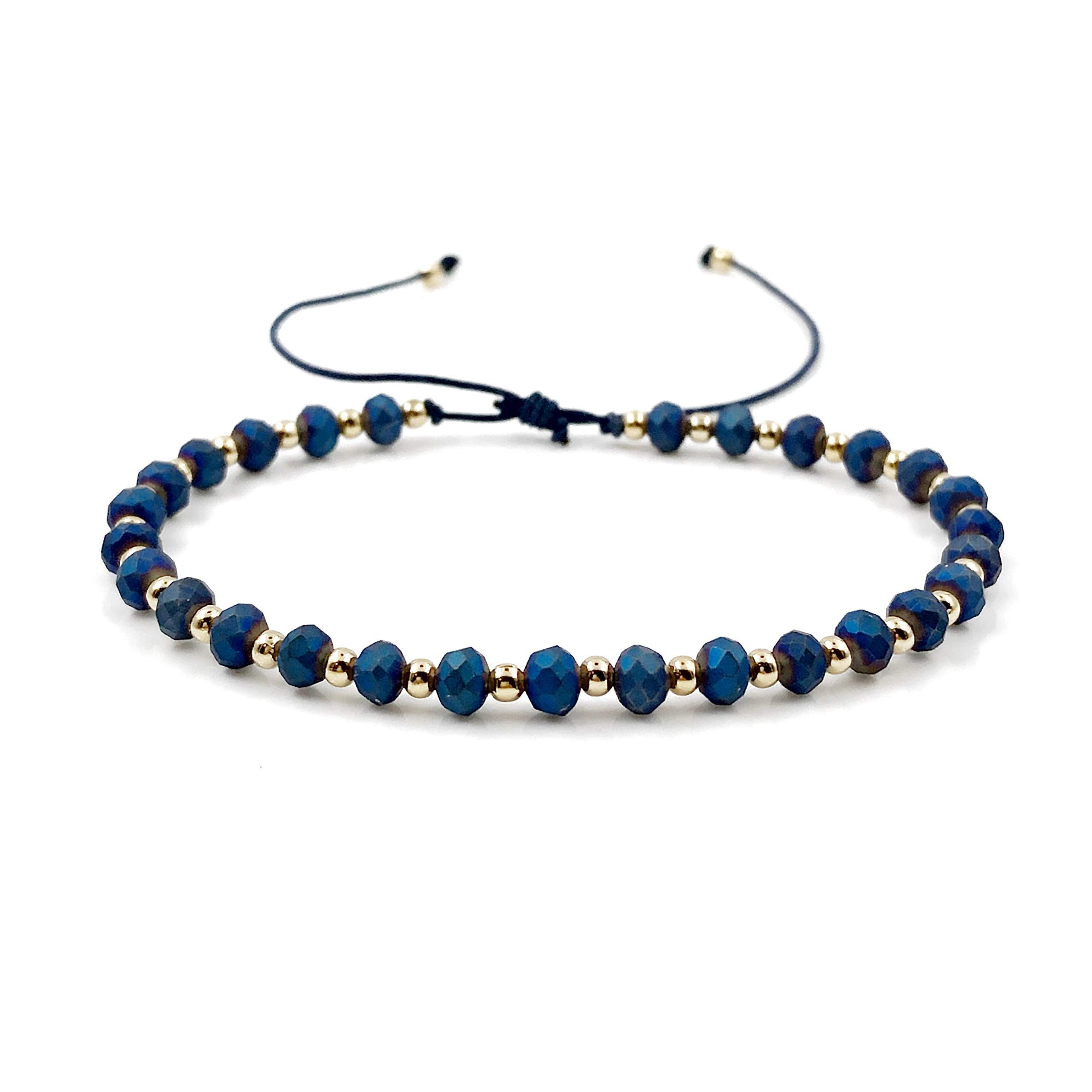St. Benedict Medal Adjustable Handmade Bracelet Set for Women - 2 Pack Blue Beaded Spiritual Jewelry | Gift for Baptism, Confirmation & Daily Wear