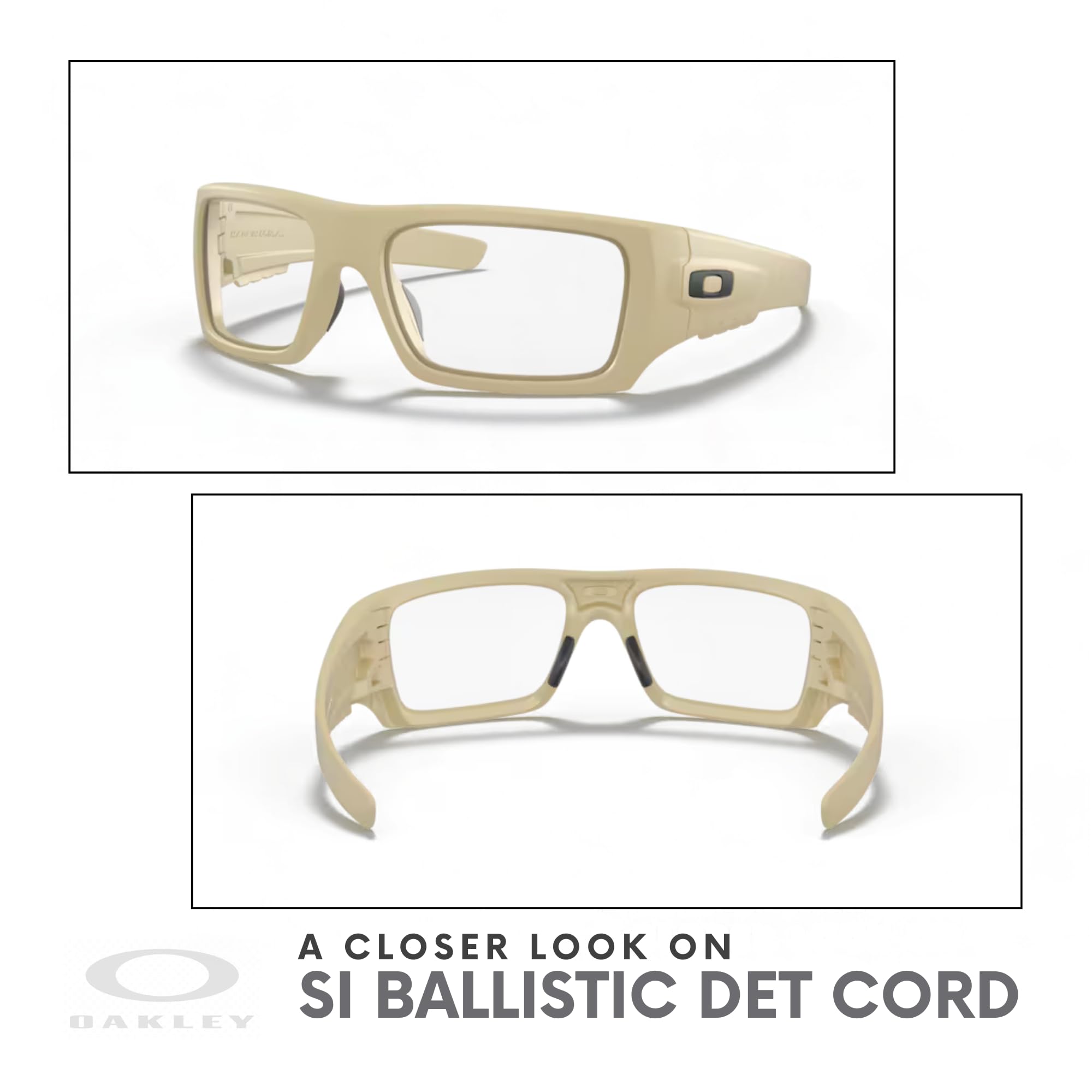 Oakley SI Ballistic Det Cord OO9253 Men's Rectangle Sunglasses - Polarized UV Protection + Bundle with Leash & iWear Care Kit | Tactical, Outdoor Sports & Everyday Wear