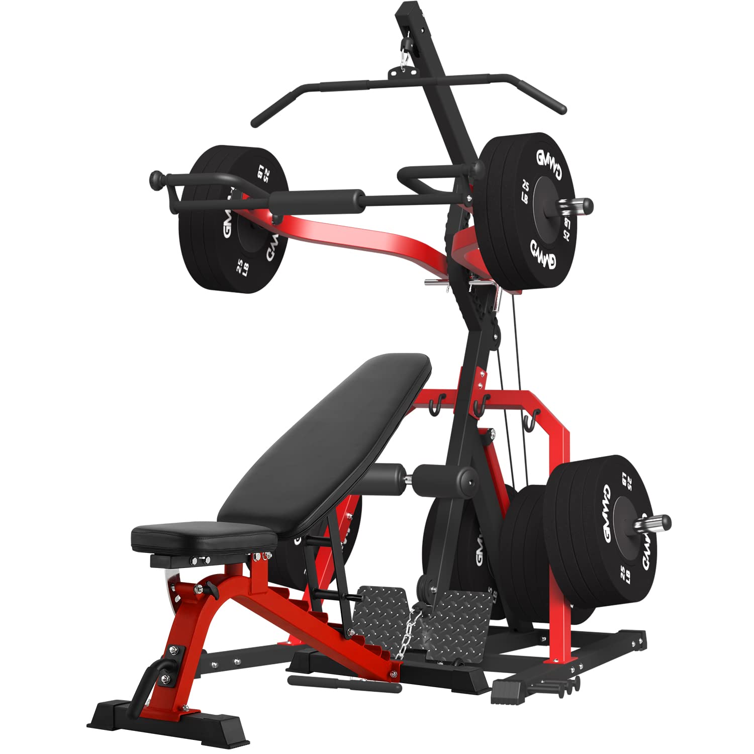 GMWD Leverage Gym - 2055LB Adjustable Multi Bench Press Machine for Strength Training & Full Body Workout, Home Gym Equipment with Weight Bench | Perfect for Home Fitness, Muscle Building & Strength Conditioning