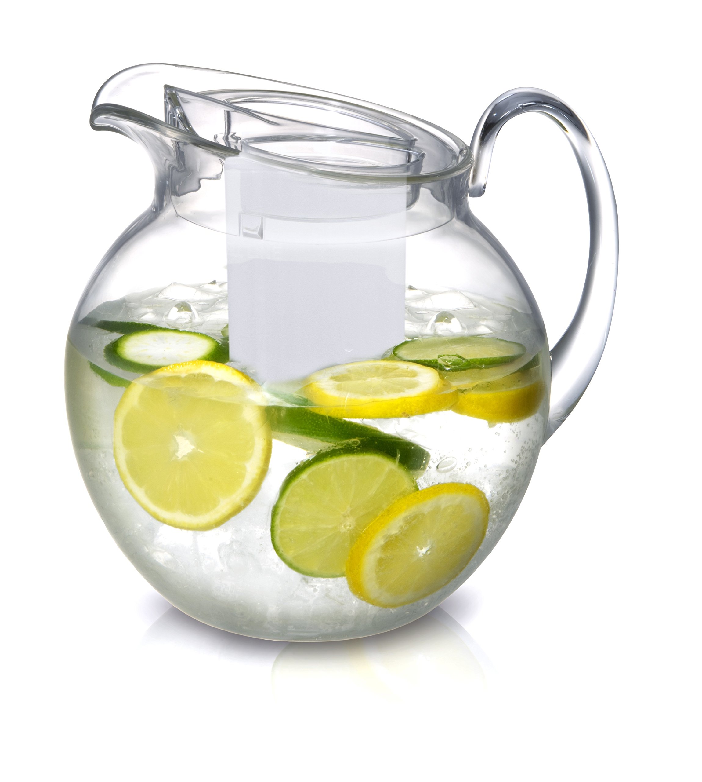 Prodyne 64oz Fruit Infusion Water Pitcher with Lid - Large BPA-Free Glass Pitcher for Iced Tea, Lemonade & Detox Water - Perfect for Parties, BBQs & Healthy Hydration at Home