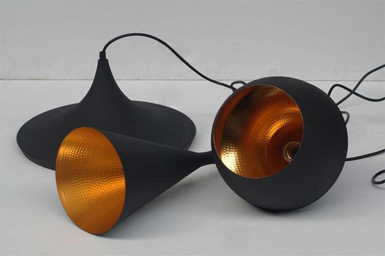 Black Beat Pendant Light - Modern Industrial Ceiling Light Fixture for Kitchen Island, Dining Room & Bedroom Decor