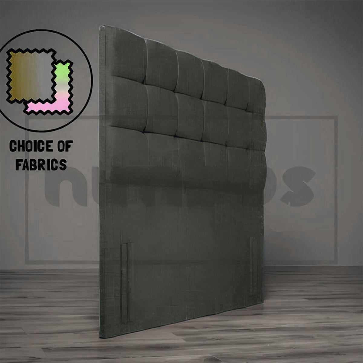 Modern Floor Standing Cube Headboard - Upholstered Bed Frame with Storage & LED Lights - Perfect for Small Bedrooms, Apartments & Dorm Rooms