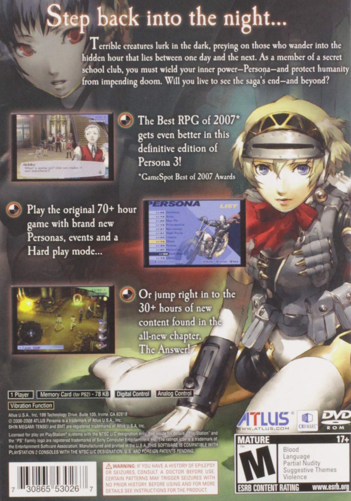 Shin Megami Tensei: Persona 3 FES - PlayStation 2 Classic JRPG Game | Atlus Role-Playing Video Game | Perfect for Retro Gaming & RPG Fans