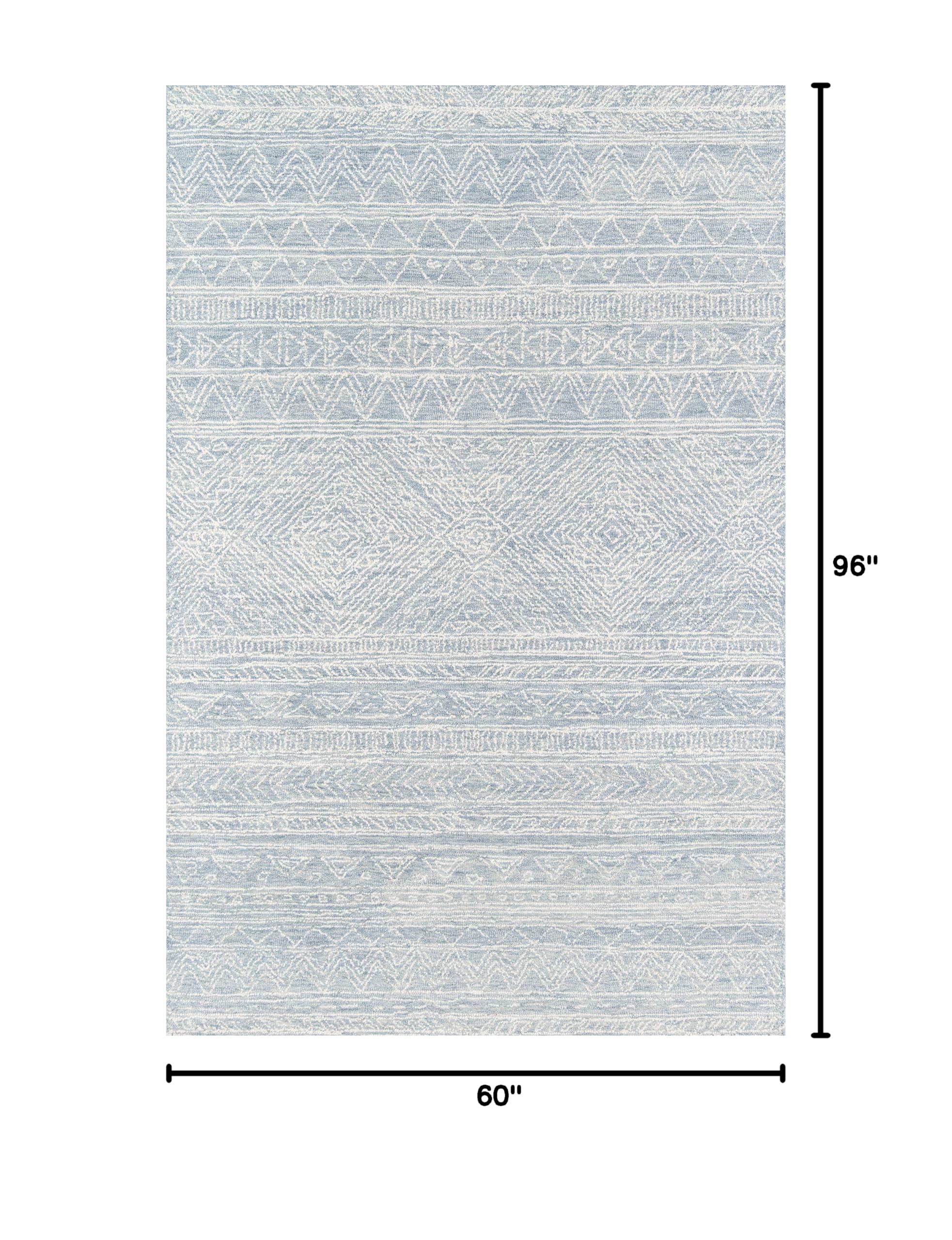 Momeni Mallorca Light Blue 5' x 8' Area Rug - Soft Modern Rug for Living Room, Bedroom, Dining Room & Kitchen - Perfect for Home Decor, Cozy Spaces & High Traffic Areas