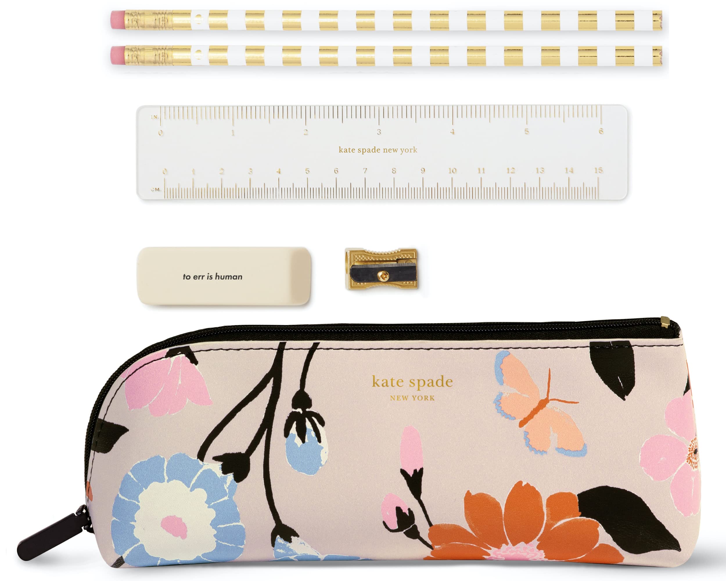 Kate Spade Floral Pencil Case with School Supplies for Students