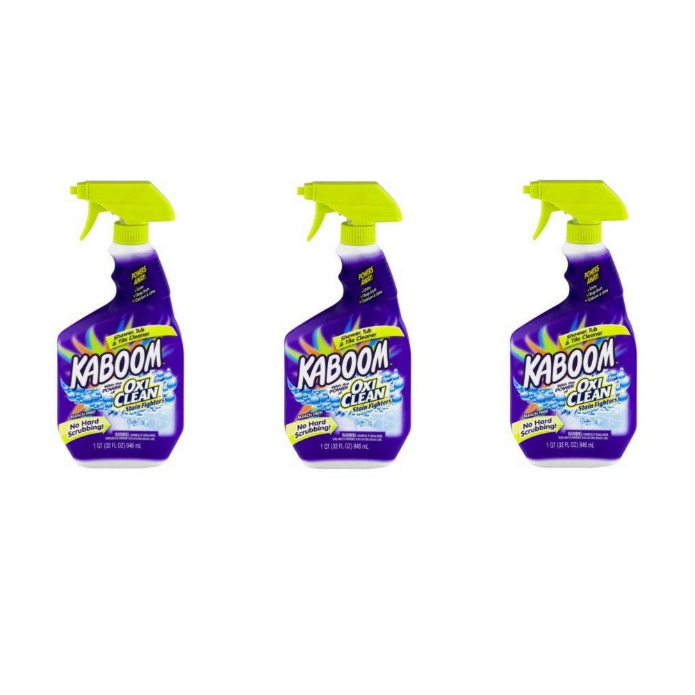 Kaboom Shower, Tub & Tile Cleaner with Oxi Clean - 32 oz Powerful Bathroom Cleaner for Stains, Soap Scum & Grime - Ideal for Showers, Bathtubs, Sinks & Ceramic Tiles