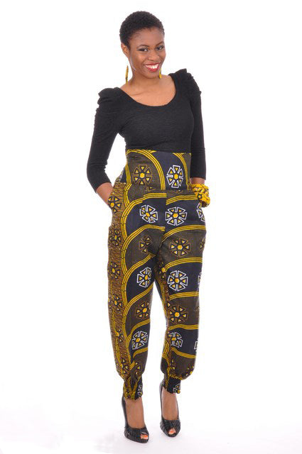 Stylish African Print Ankara Genie Pants for Women - DP3210P | Comfortable & Trendy Lounge Pants for Casual Wear, Beach Outfits, and Cultural Events