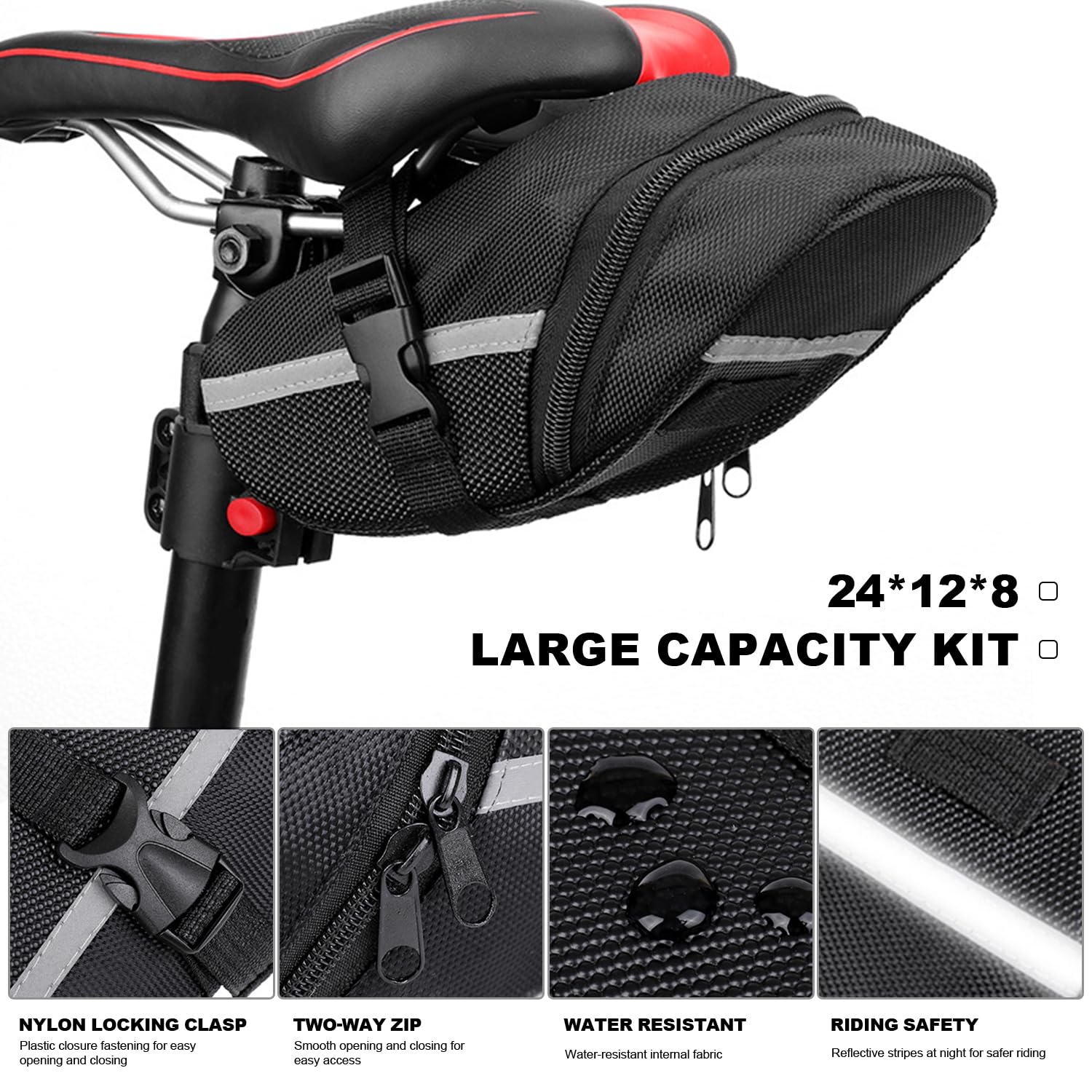 LEFUS 26-in-1 Bike Tool Kit with Tire Repair Kit & Storage Bag - Professional Bicycle Repair Tools for Mountain Bike, Road Bike, Motorcycle - Perfect for On-the-Go Cycling Repairs and Emergency Maintenance