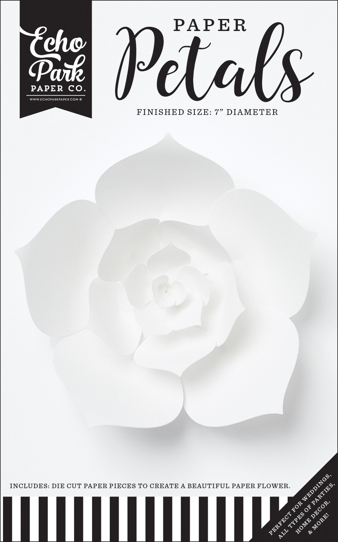Echo Park Paper Company Small White Peony Scrapbooking Paper - Premium Floral Design for Card Making, DIY Crafts, and Memory Albums | Perfect for Wedding Invitations, Journals, and Home Decor Projects