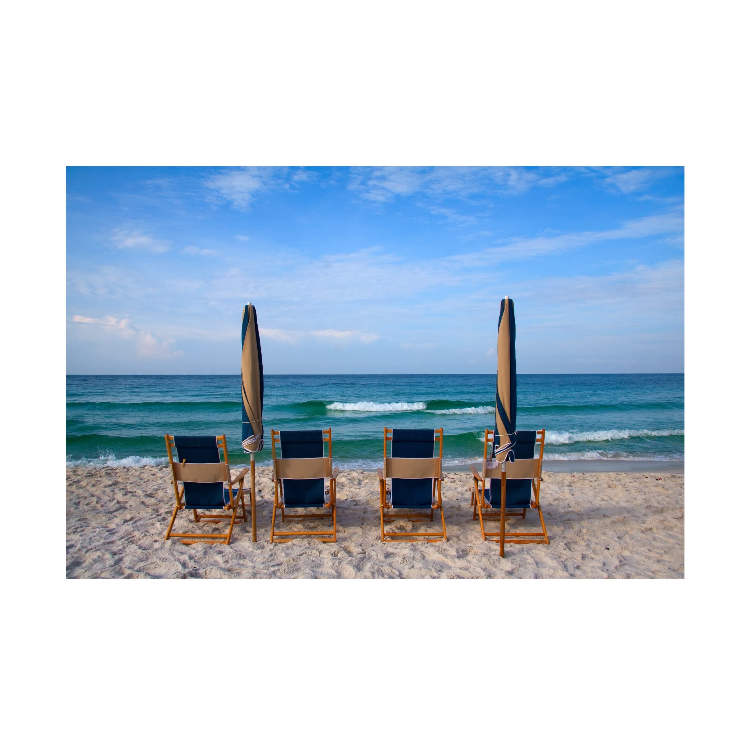 George Cannon 'Beach Chairs' Canvas Wall Art Print - Coastal Decor for Living Room, Bedroom & Office - Trademark Fine Art Collection