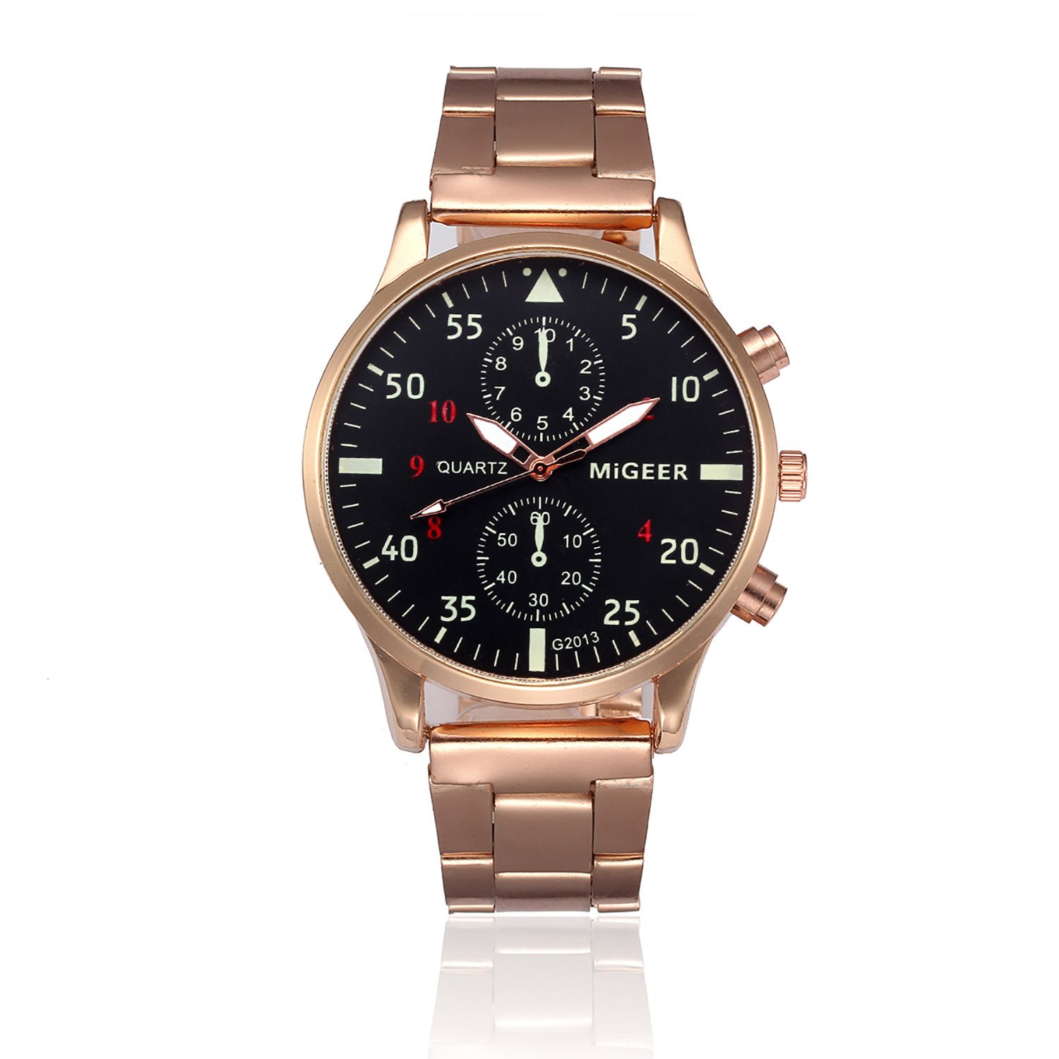 COOKI Men's Wrist Watch - Fashion Big Face Digital & Analog Quartz Business Watch with Stainless Steel Band - Perfect for Office, Formal Events & Everyday Wear