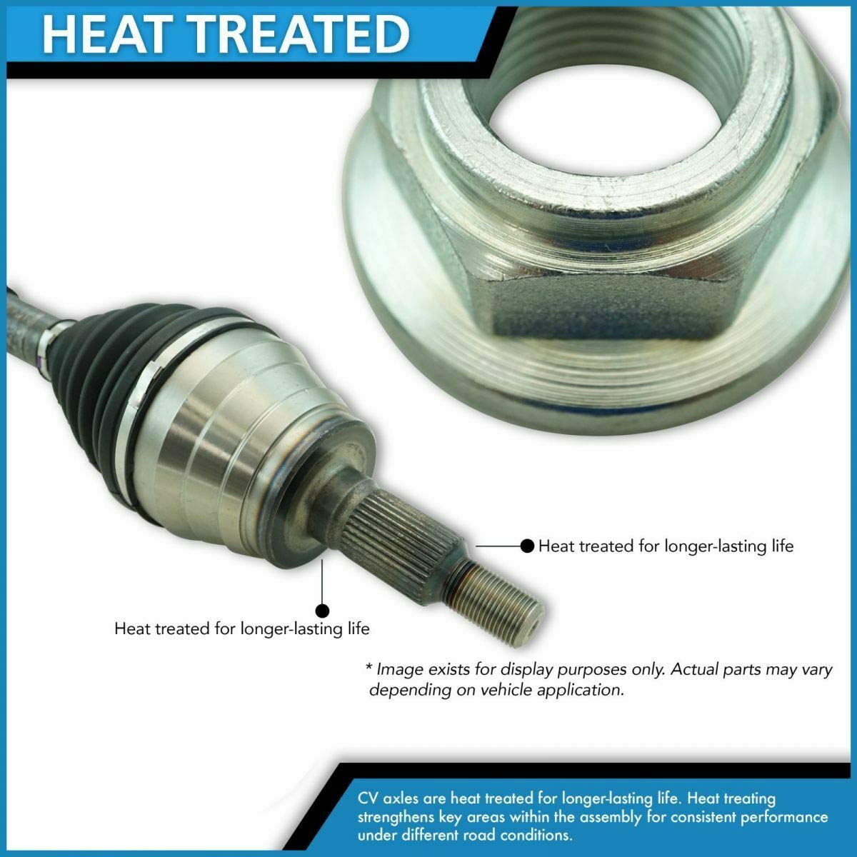 100% New Front Complete CV Axle Shaft Assembly Kit Pair Set for Ford Fusion & Lincoln MKZ FWD 2.0L - Premium Auto Parts & Car Accessories - Perfect for Smooth Drivetrain Performance & DIY Repairs