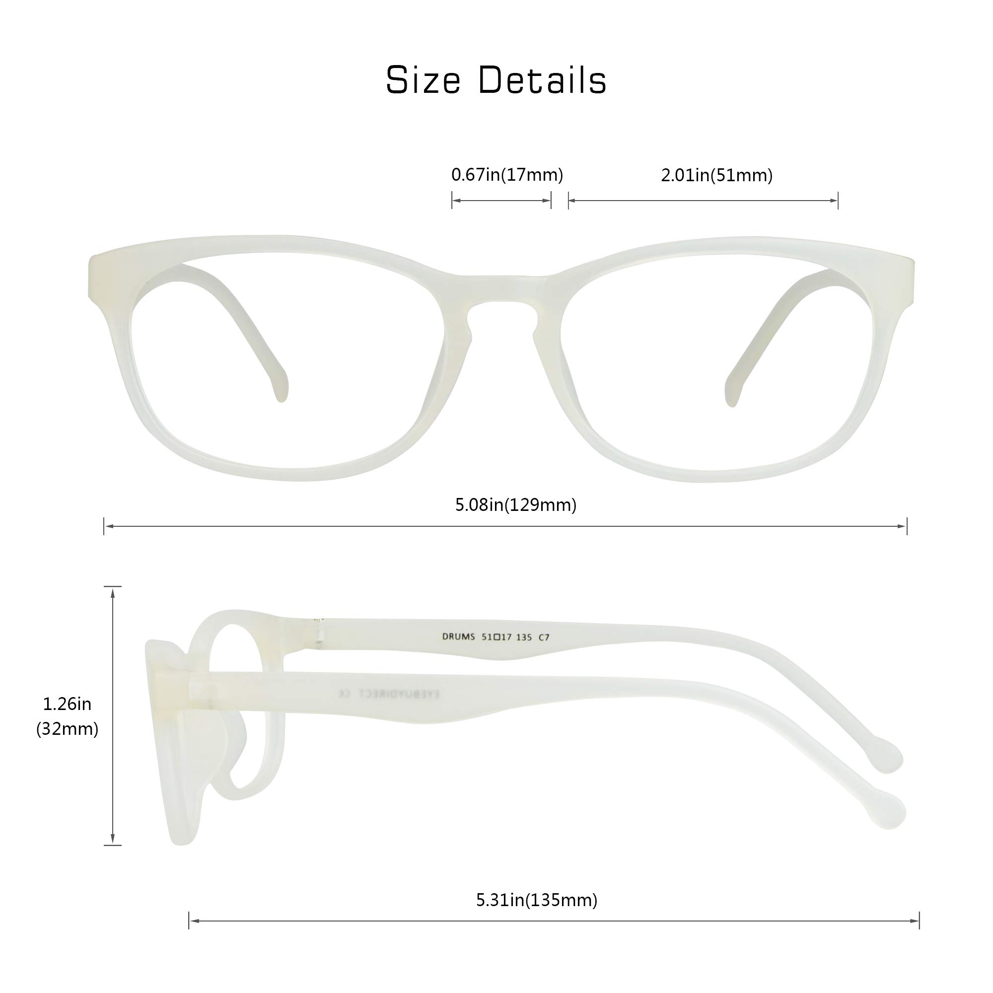 VisionGlobal Blue Light Blocking Glasses for Women & Men - Anti Eyestrain Computer Glasses with Stylish Square Frame for Office Work, Gaming & Screen Time