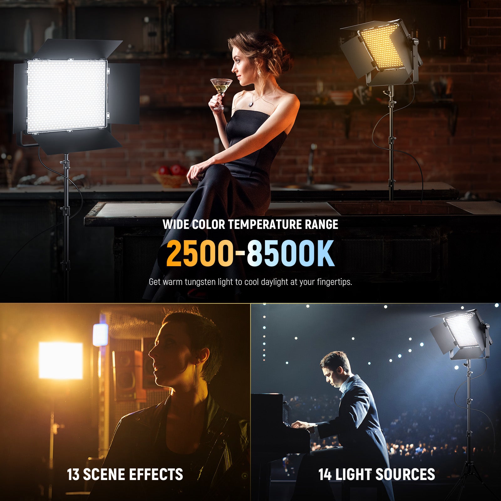 NEEWER AP150B 150W Bi-Color LED Video Light Panel - Professional Studio Lighting for Photography, Videography & YouTube Content Creation