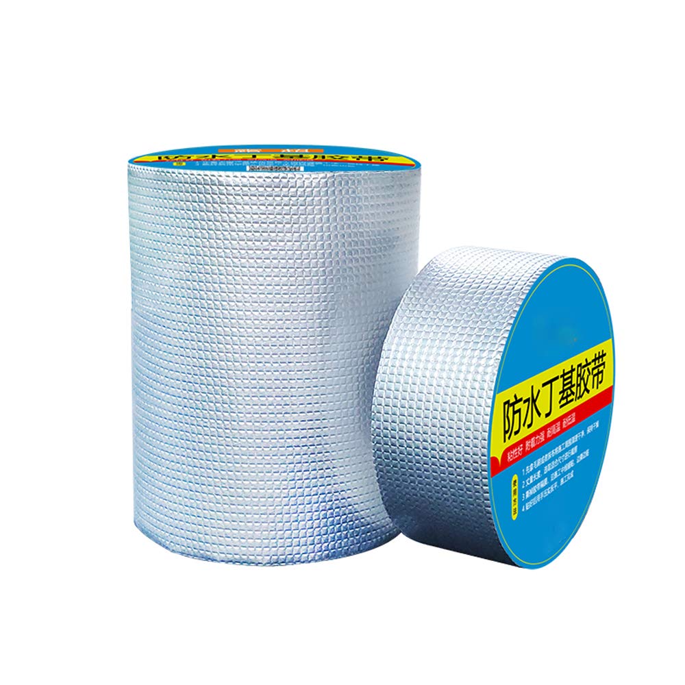Waterproof Leak Repair Tape - Heavy Duty Butyl Self-Adhesive Sealant Tape for Bathroom, Roof & Pipe Leaks | Aluminum Foil Checkered Metal Tape | Perfect for Plumbing, Gutters & Home Waterproofing