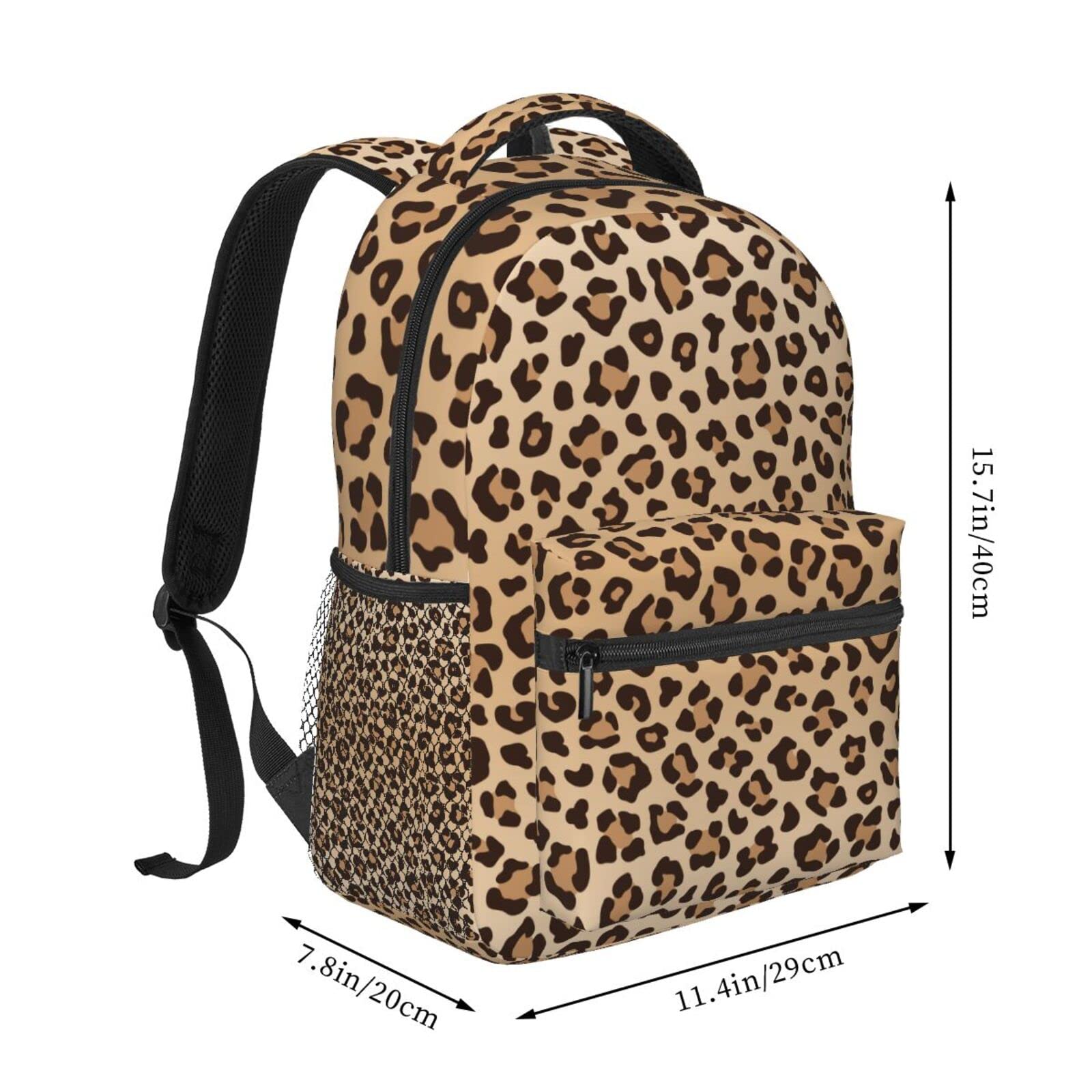 Fiokroo Leopard Print Backpack for School, Travel & Work - Stylish Laptop Backpack with Multiple Pockets for Students, Teens, Men & Women | Perfect for College, Commuting & Weekend Getaways